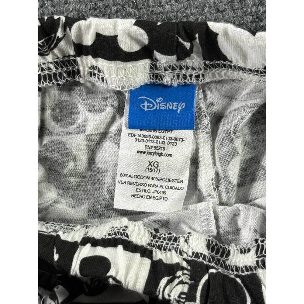 Disney Mickey Mouse Pajama Pants XL Black White Checkered Lounge Bottoms JP0499 - Picture 3 of 4